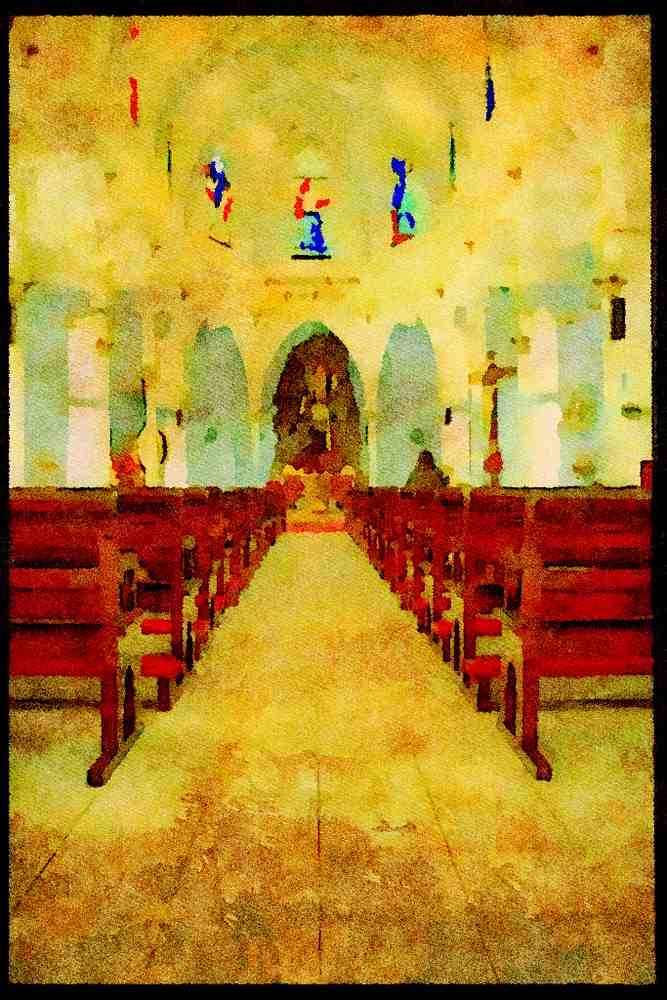 597027 Indian Catholic Church, Singapore A4 Limited Edition Watercolour Print