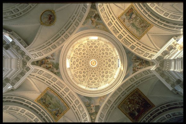 597036 Inside View Of The Dome Of St. Ursus Cathedral, Switzerland A4 Photo Print