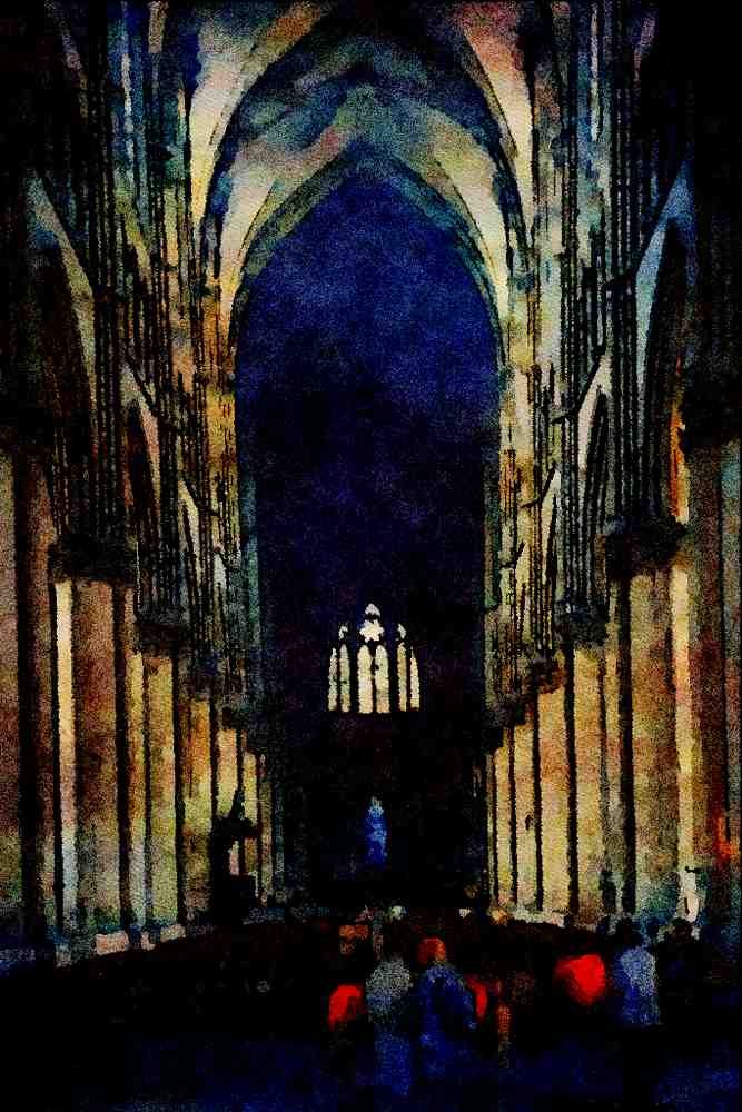 597061 Cathedral, Reims, France A4 Limited Edition Watercolour Print