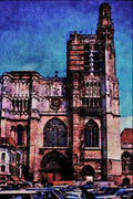 597062 Cathedral, Sens, France A4 Limited Edition Watercolour Print