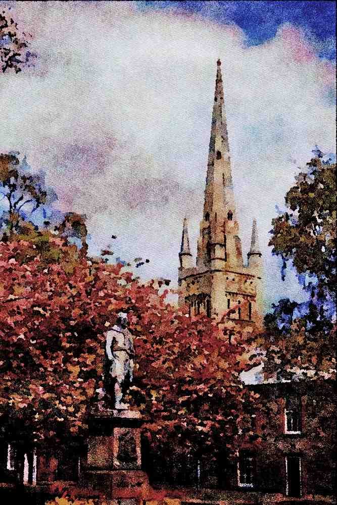 597082 Statue Of Wellington, Norwich Cathedral, England A4 Limited Edition Watercolour Print