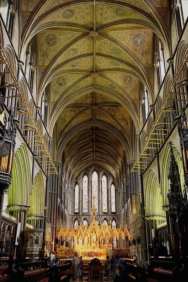 597085 Worcester Cathedral Interior, England A4 Photo Print