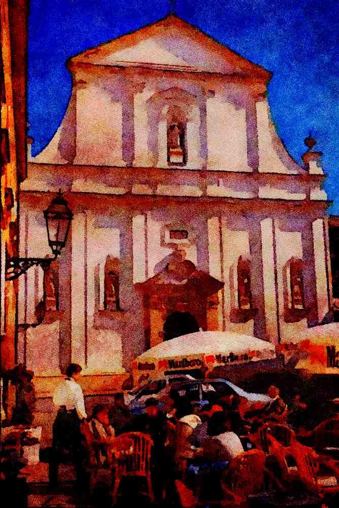 597091 St. Catherine's Cathedral, Zagreb, Croatia A4 Limited Edition Watercolour Print