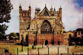 597093 Exeter Cathedral, England A4 Limited Edition Watercolour Print