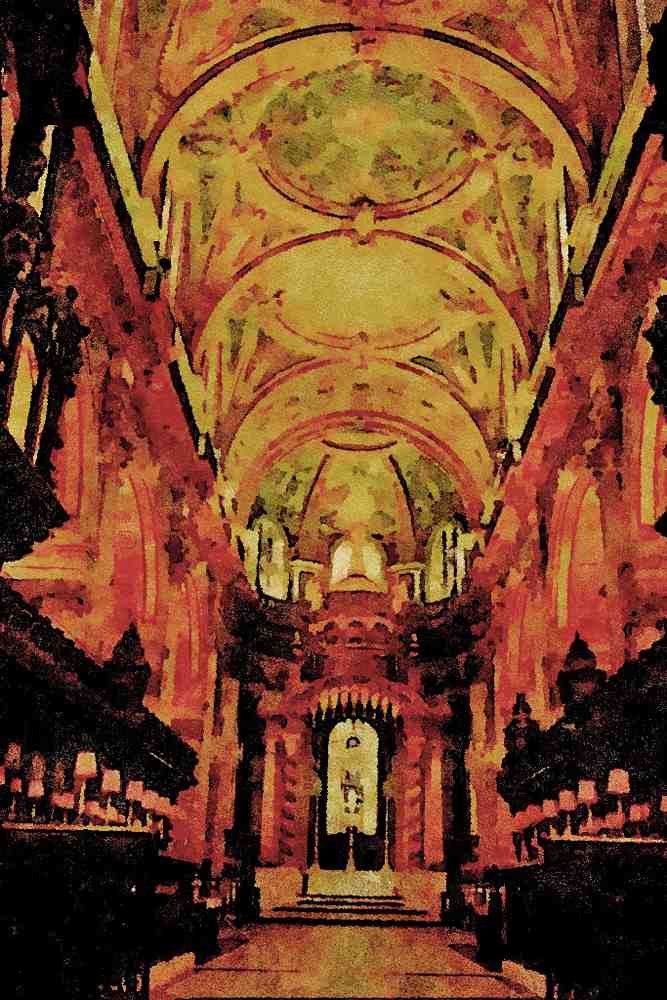 597094 St. Paul's Cathedral, Interior, London, England A4 Limited Edition Watercolour Print