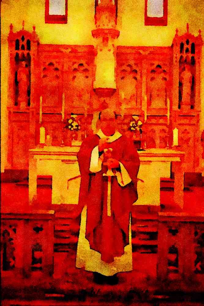 597096 Roman Catholic Mass A4 Limited Edition Watercolour Print