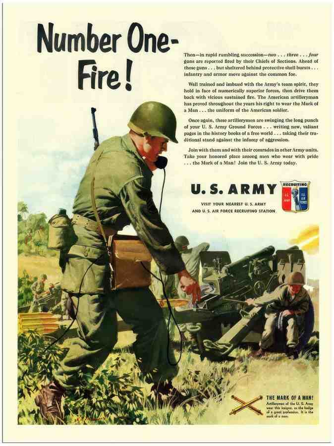 598 us army recruitment advert 1951 2 Vintage Advert A4 Photo Print