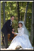 598006 Bride And Groom On A Bench A4 Photo Print