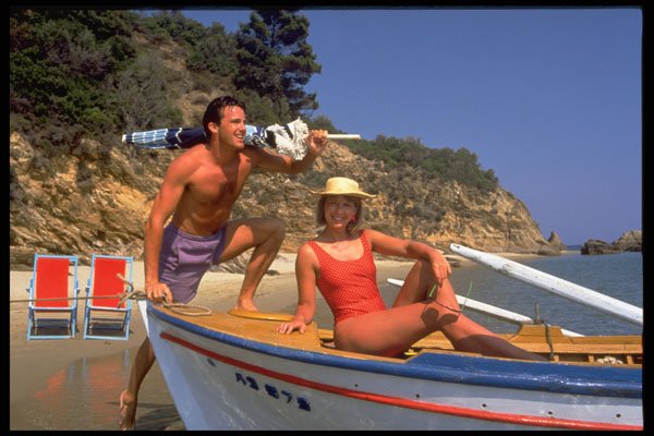 598027 Couple In Boat, Greece A4 Photo Print