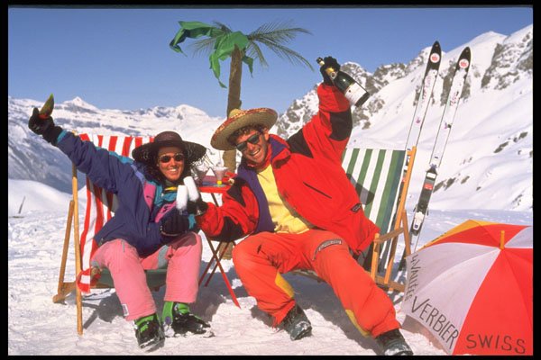 598031 Couple, Verbier, Switzerland A4 Photo Print