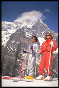 598037 Couple And Mont Blanc, Courmayeur, Italy A4 Photo Print