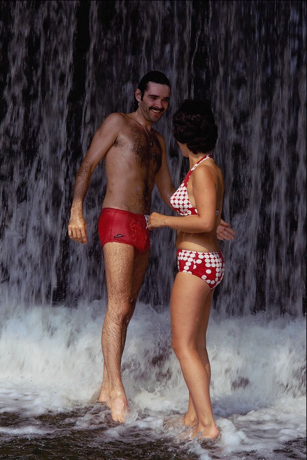 598057 Cooling Off At The Rideau Locks, 1973, Ottawa, Canada A4 Photo Print