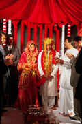 598062 Bride And Groom Walk Around The Aghnee , India A4 Photo Print