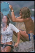 598066 Sprinkling Water Over Her Head A4 Photo Print