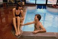 598080 Newly Married Couple At Resort Pool, Nova Scotia, Canada A4 Photo Print