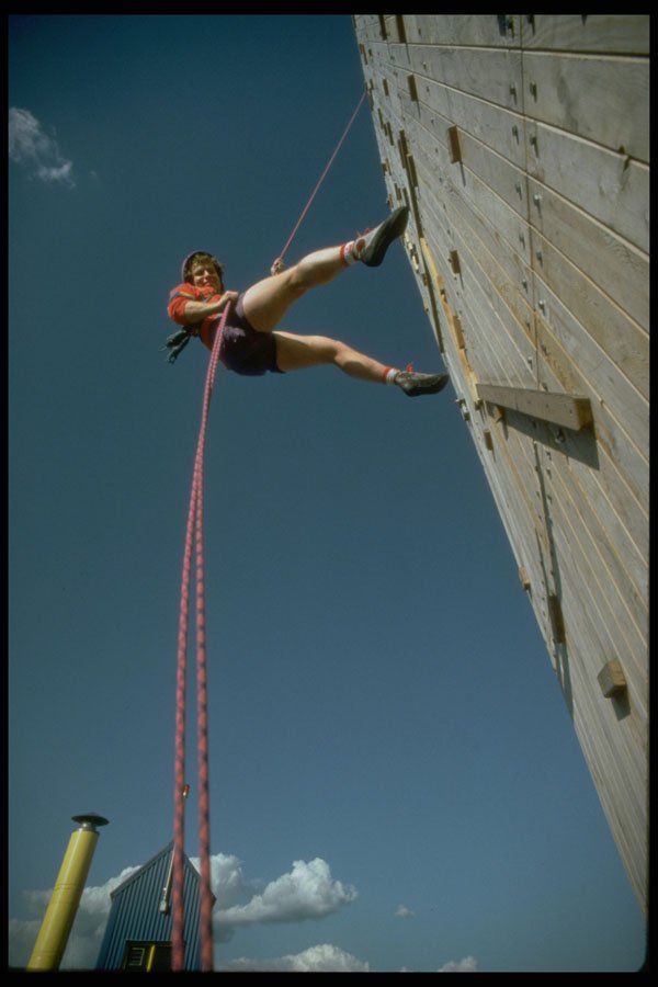 599002 Wall climber Repelling, Shot From Below A4 Photo Print