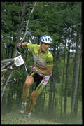 599021 Mountain Biker At The Crest Of A Hill A4 Photo Print