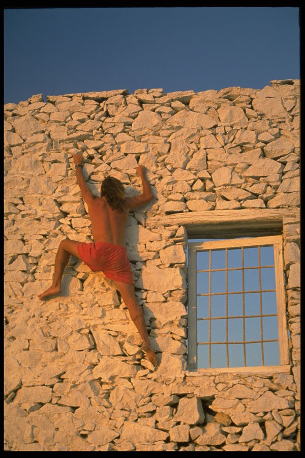 599024 Climber On Ruin, Naxos, Greece A4 Photo Print