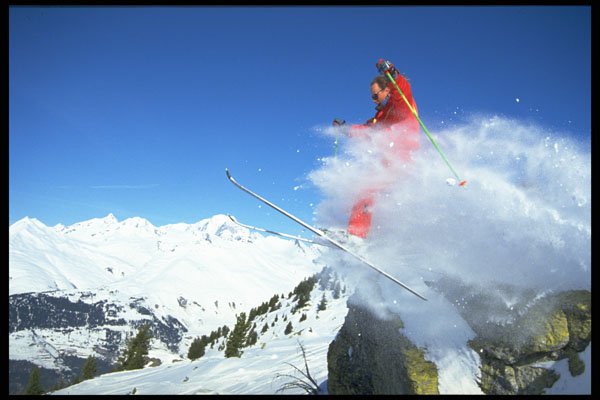 599033 Ski Action, Les Arcs A4 Photo Print