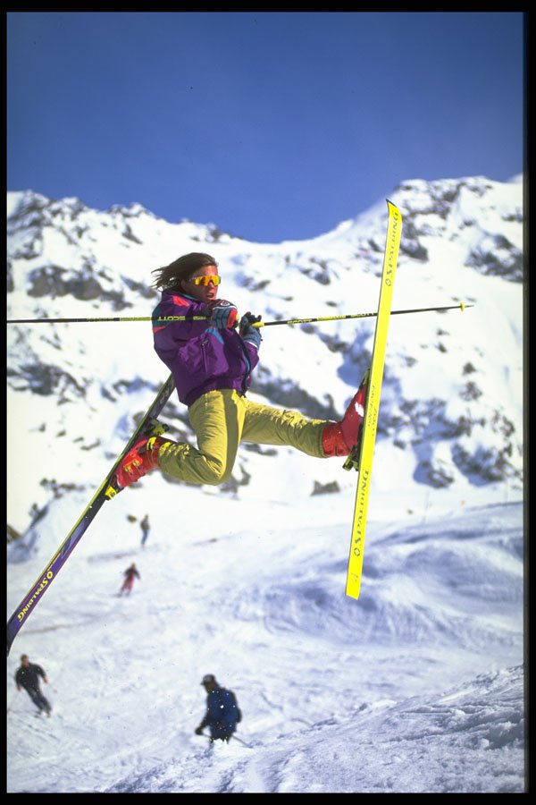 599035 Ski Action, Les Arcs A4 Photo Print