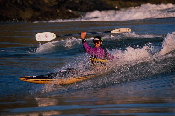 599077 Canoeist Shaun Baker Surfs A Sea Wave, Wales, U.K. A4 Photo Print