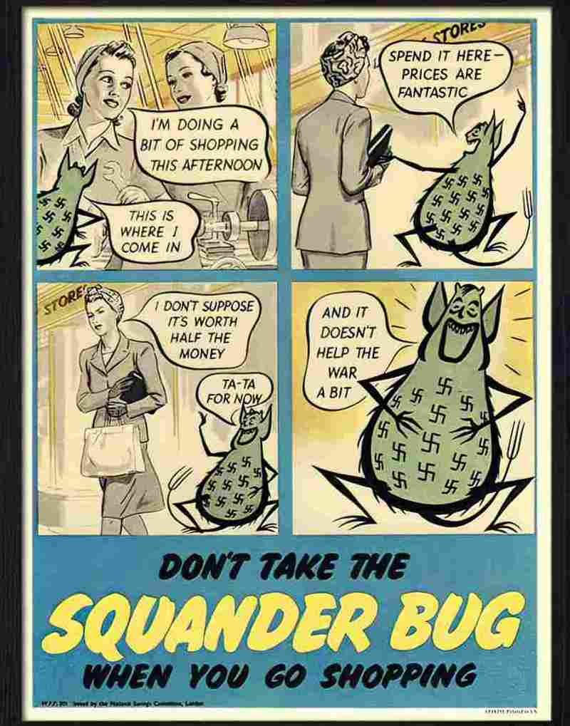 5E squander bug war poster Advert A4 Photo Print