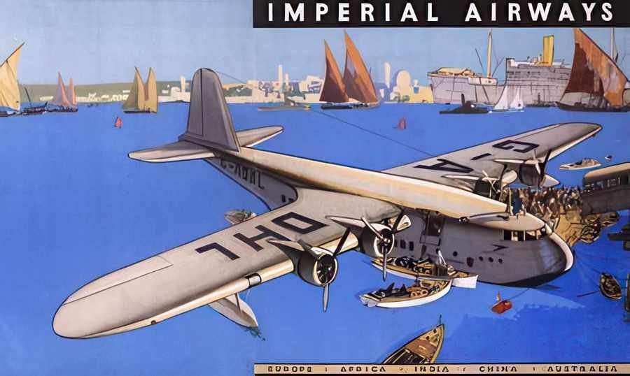 5H Imperial Airways Vintage Advert A4 Photo Print