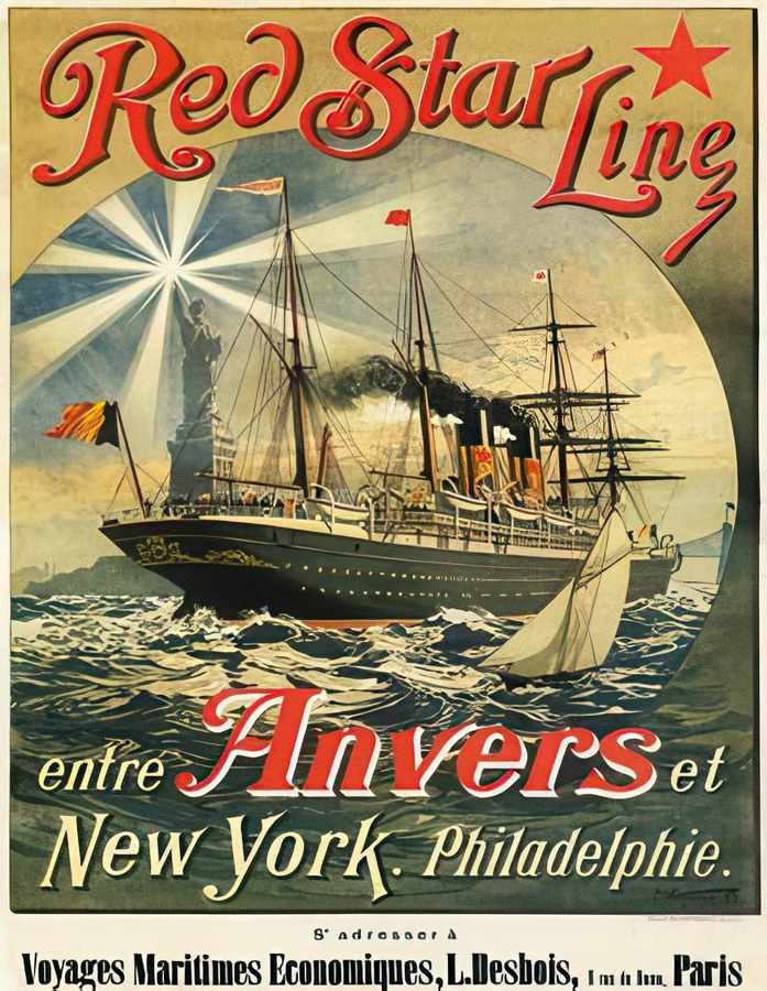 6 Red Star Line 18 Vintage Advert A4 Photo Print