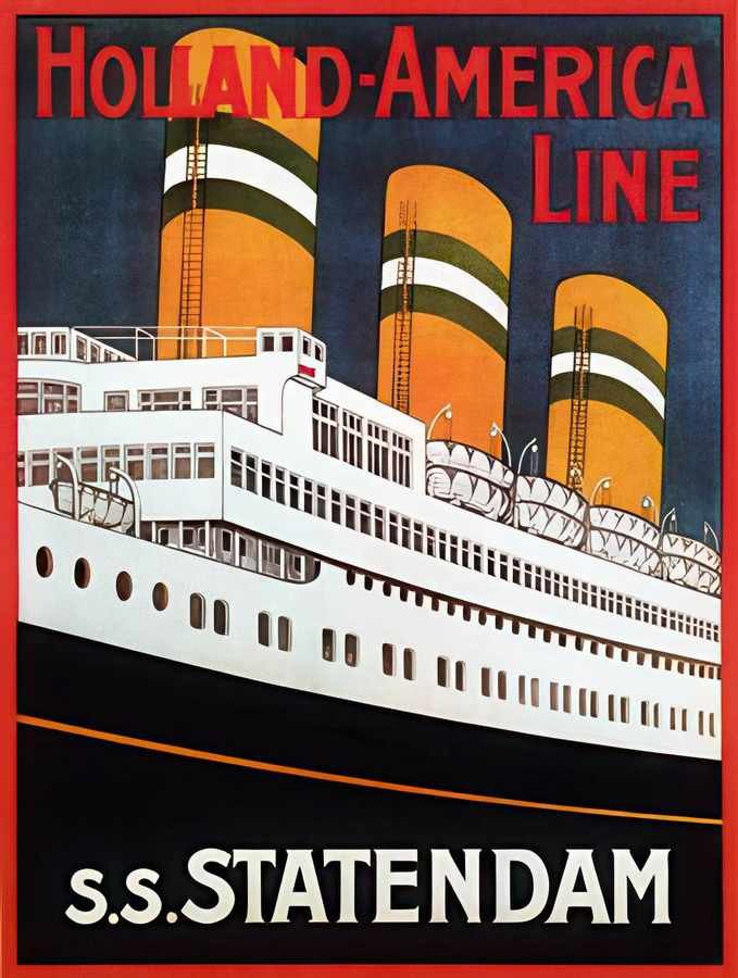 6 SS Statendam Vintage Advert A4 Photo Print
