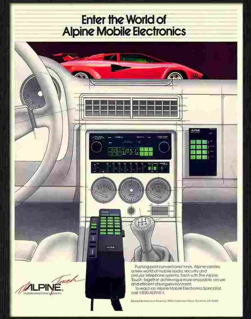 6 alpine car phone 1980s Advert A4 Photo Print