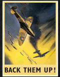 6 back them up spitfires war poster 1940s Advert A4 Photo Print