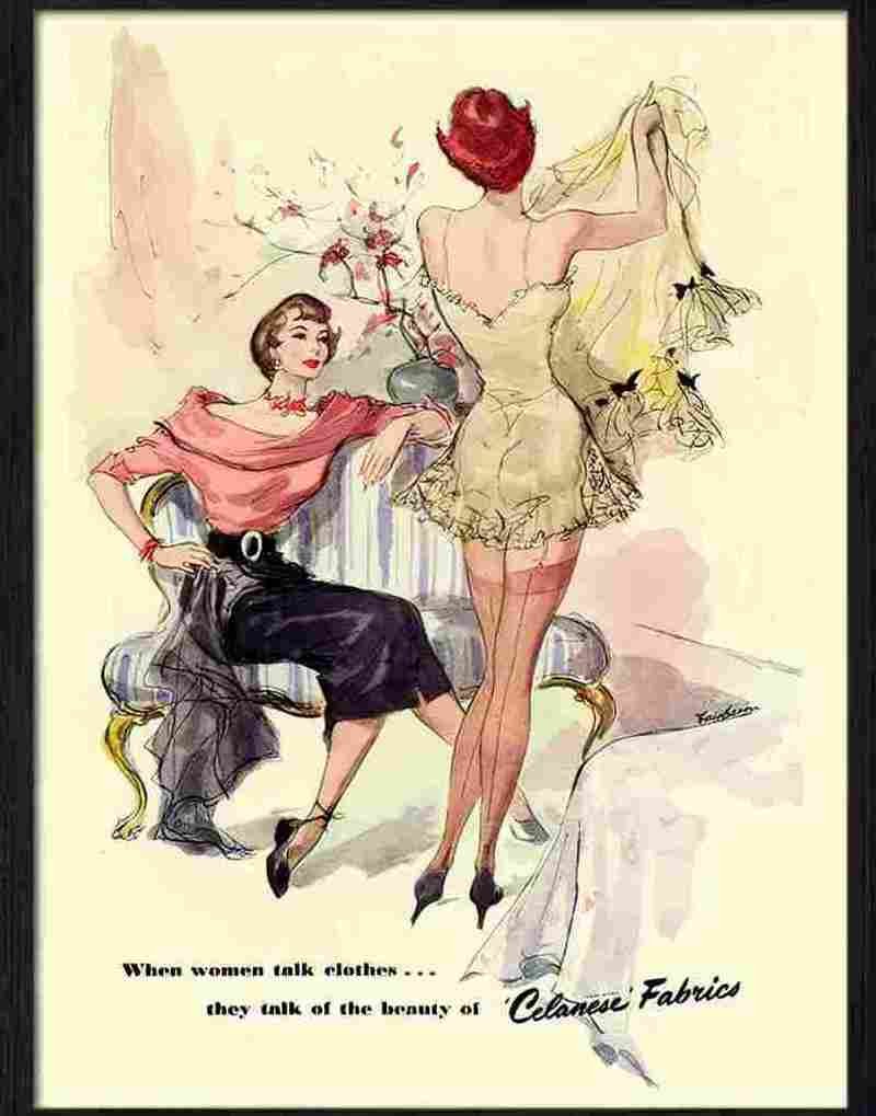 6 celanese lingerie advert 1940s Advert A4 Photo Print