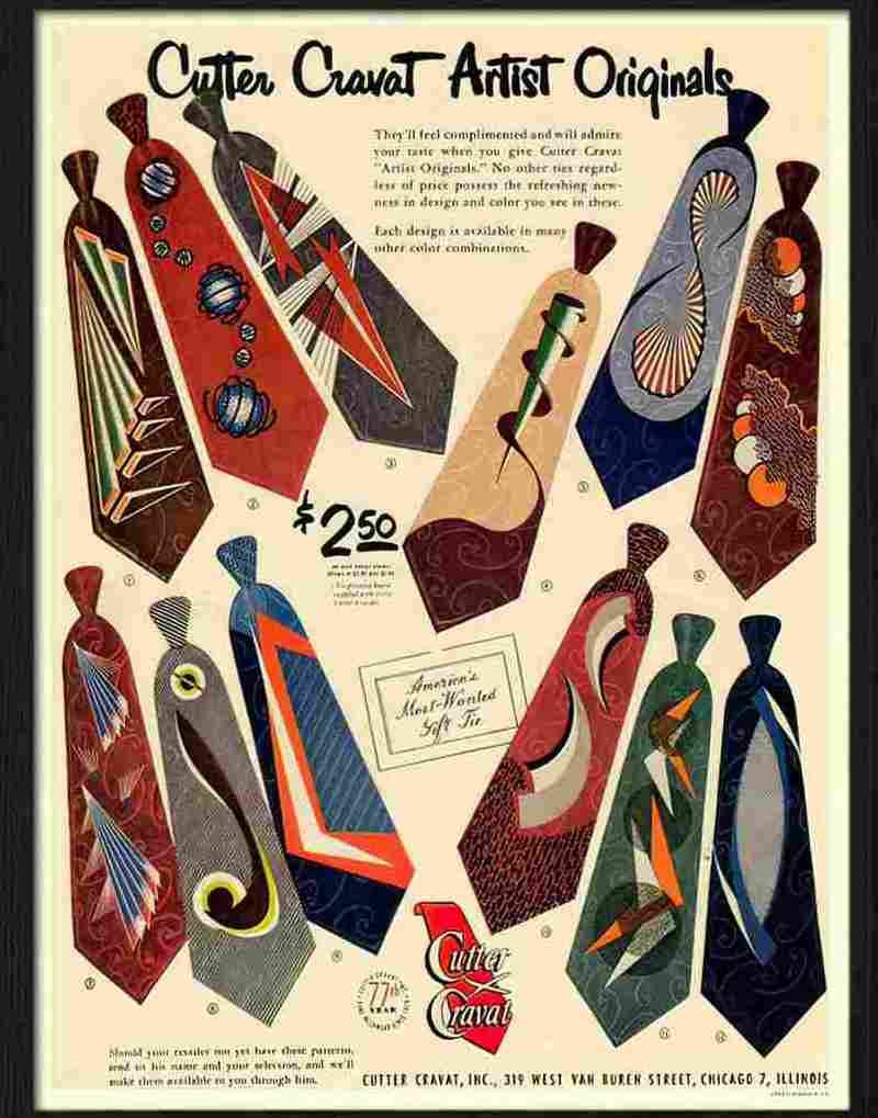 6 cutter cravat ties Advert A4 Photo Print