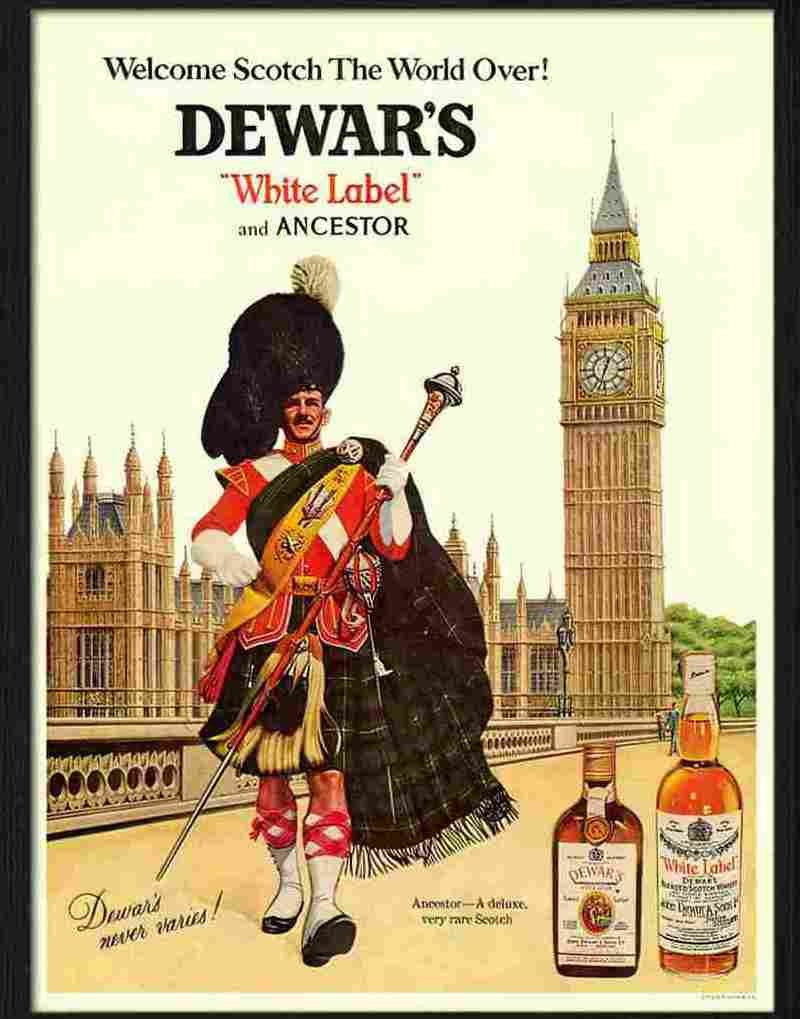 6 dewars white label scotch whisky Advert A4 Photo Print