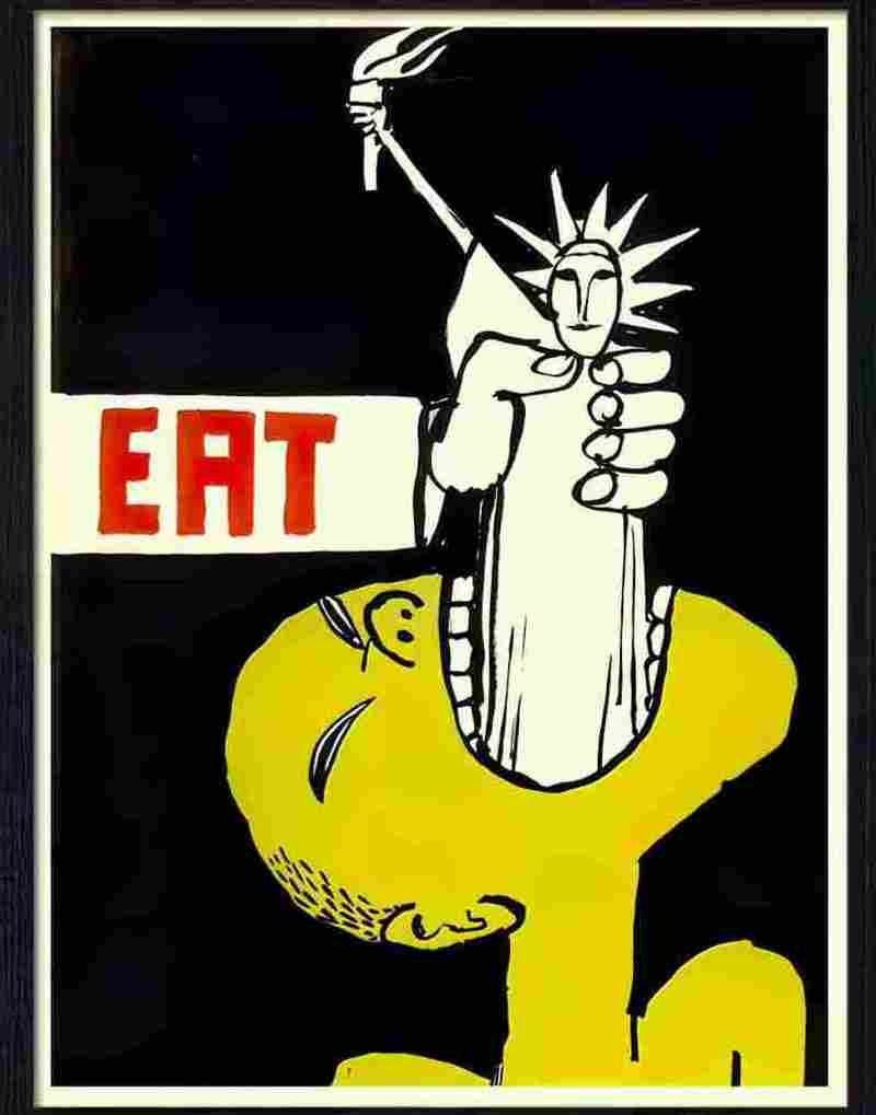 6 eat tom ungerer anti vietnam war poster 1967 Advert A4 Photo Print