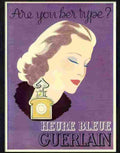 6 guerlain heure bleue perfume 1920s Advert A4 Photo Print