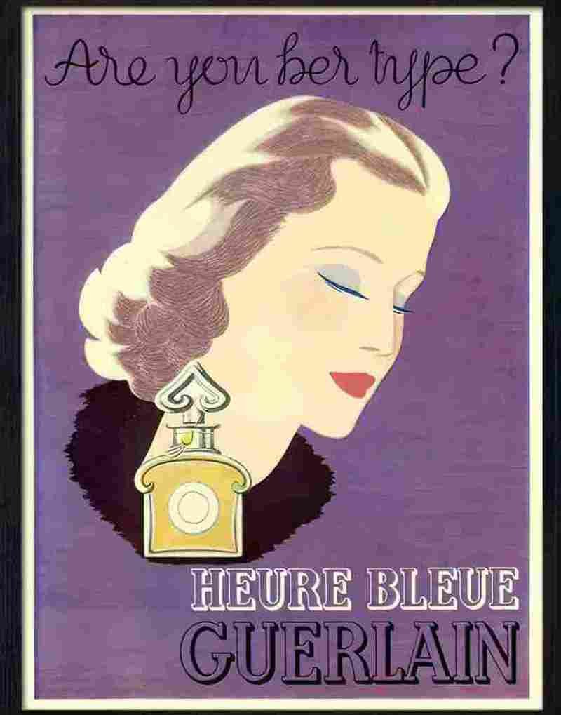 6 guerlain heure bleue perfume 1920s Advert A4 Photo Print