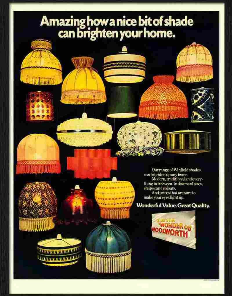 6 lampshades at woolworths Advert A4 Photo Print