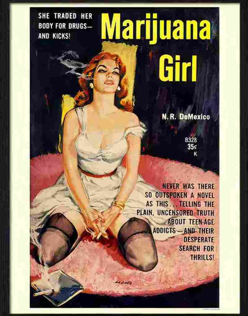 6 marijuana girl Advert A4 Photo Print