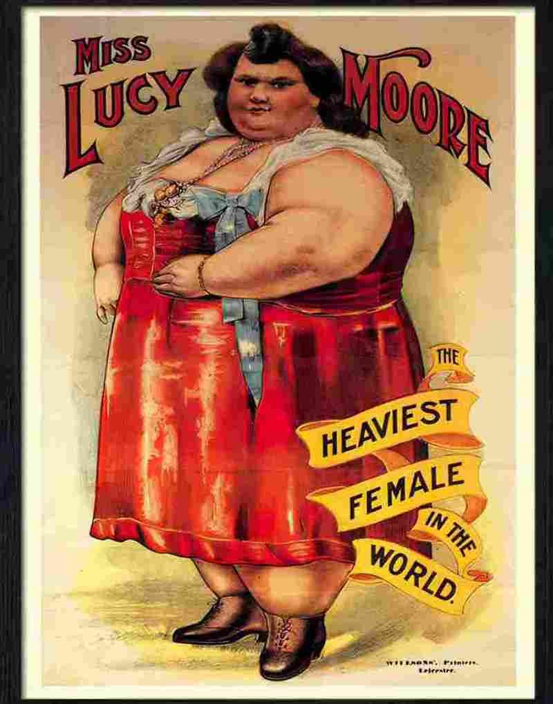 6 miss lucy moore fat lady freak show poster Advert A4 Photo Print