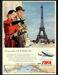 6 twa air travel paris 1950s 2 Advert A4 Photo Print