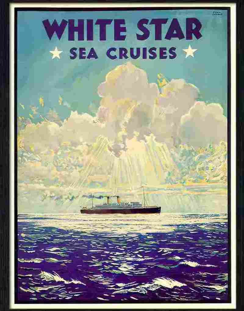 6 white star cruises j harris 1930 Advert A4 Photo Print