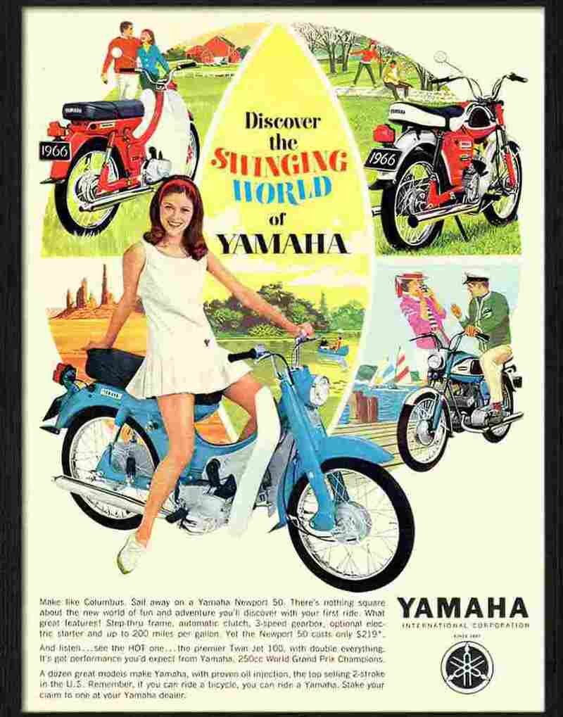 6 yamaha motorcycles 1960s 2 Advert A4 Photo Print