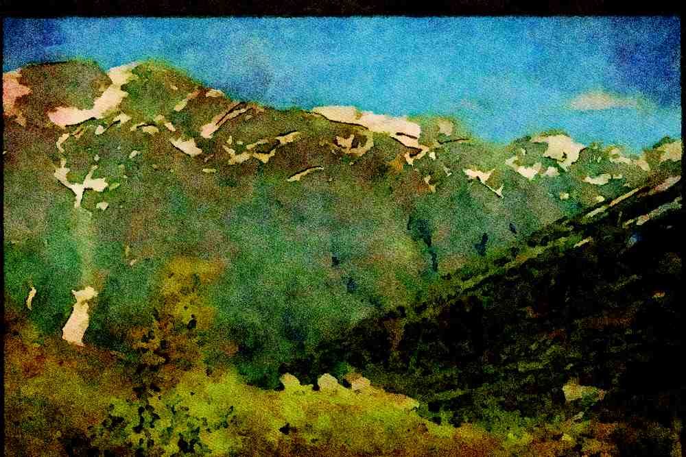 603017 The Gaular Mountain Summit, Sogn, Norway A4 Limited Edition Watercolour Print