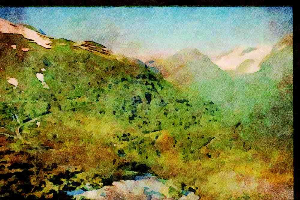 603018 Gaular Mountain, Sogn, Norway A4 Limited Edition Watercolour Print
