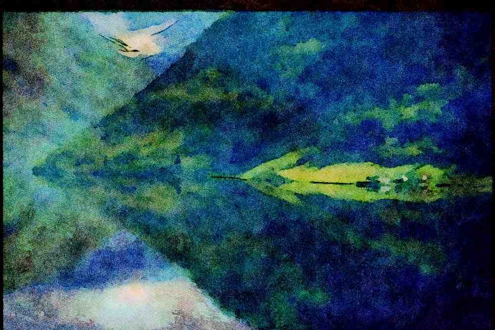 603020 Balestrand, Sogn, Norway A4 Limited Edition Watercolour Print