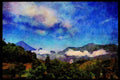 603036 Mountain Landscape, Guatemala A4 Limited Edition Watercolour Print