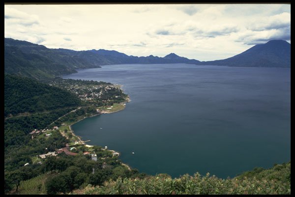 603037 Lake Atitlan And Santiago De Atitlan Volcano, Guatemala A4 Photo Print