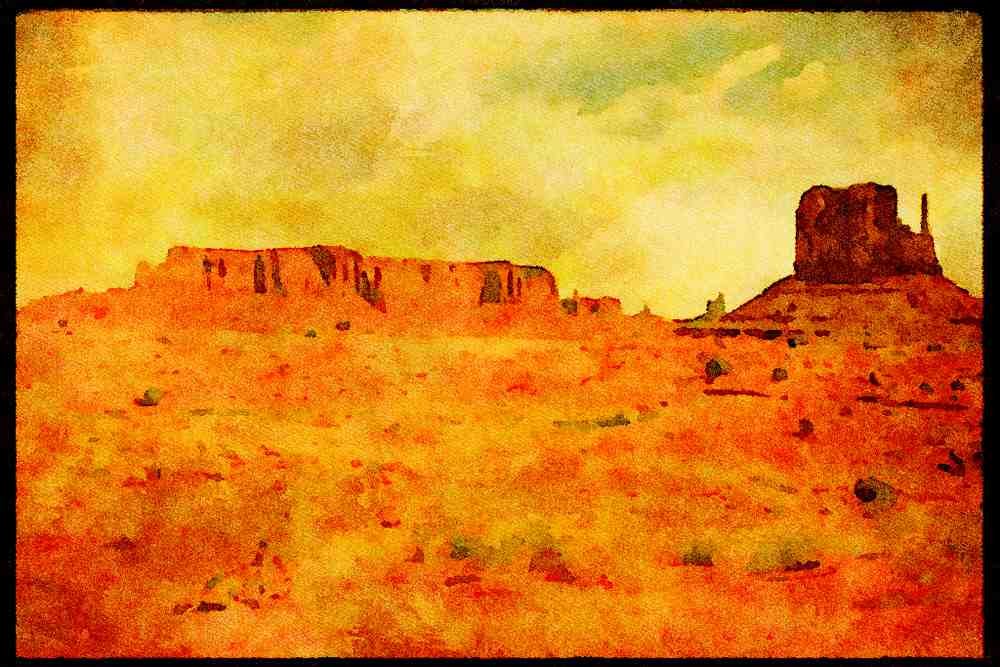603043 Monument Valley, Northern Arizona A4 Limited Edition Watercolour Print