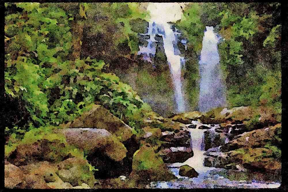 603072 Rara Avis Falls, Costa Rica A4 Limited Edition Watercolour Print